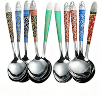 Lot de couverts en acier inoxydable 410 poli miroir avec motif en relief couleur or, cadeau promotionnel pour restaurant