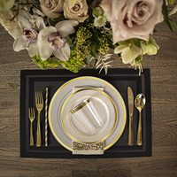 Fournitures de mariage en gros d'usine gobelets en plastique à bord doré de 9oz 10oz ensembles de vaisselle de gobelets à bière en plastique dur jetables