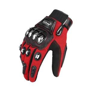 Guante de carreras de motos de Motocross ajustable de alta calidad, protección de nudillos de acero inoxidable, guantes de motocicleta Pro Rider