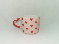 Tasse à café ou à thé en céramique avec logo personnalisé, motif papillon et poignée en forme de cœur, émaillée, prix d'usine, vente chaude en gros