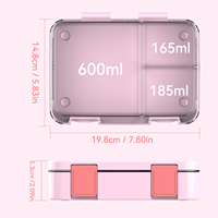 Boîte à lunch en forme de rectangle imprimée personnalisée pour enfants Nouveau design Compartiment hermétique facile à ouvrir Contenants pour collations pour bébés