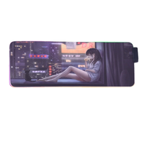 Tapis de souris de jeu RVB professionnel éclairage LED Base en caoutchouc antidérapante Surface noire conçue pour les joueurs d'esports Stock de qualité supérieure