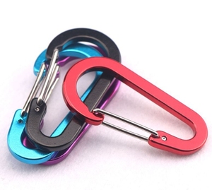 도매 60mm 카라비너 S 형 스프링 후크 알루미늄 합금 버클 평평한 스테인레스 스틸 와이어 버클 탄성 로프 후크 - Product Image 4