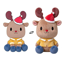 Peluche personnalisée de Noël : Elfe, Renne, Élan de dessin animé, Animal en peluche doux, Porte-clés, Poupée pour souvenir de vacances et cadeau de fête