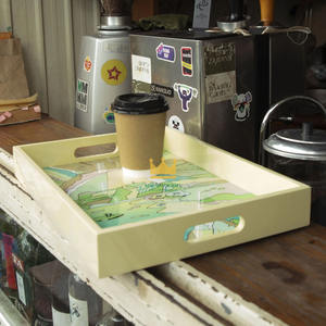 Plateau de service en rotin de haute qualité avec peinture laquée, fabriqué au Vietnam, prix abordable - Product Image 2