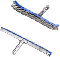 Vente chaude 18 "/45CM Brosse murale de luxe avec brosse en acier inoxydable pour brosse de nettoyage de piscine