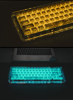 Double Shot ABS Keycaps Black Topographic Lines Backlit Shine Keycap Set Side Printed Dye Sublimation Cherry Profile TKL US