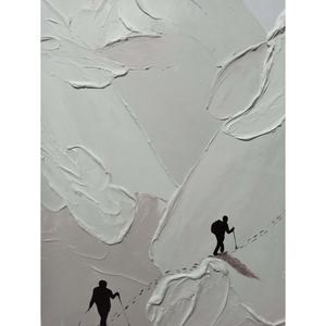 Pintura al Óleo Pintada a Mano de Retrato de Excursionistas en Montaña Nevada, Decoración de Pared en Lienzo para Habitación Infantil, Guardería, Sala de Juegos, Decoración del Hogar - Product Image 3
