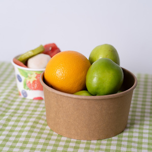 Hộp đựng salad giấy kraft dùng một lần 500ml 1000ml 1100ml bán buôn, có nắp, dùng cho giao đồ ăn nóng - Product Image 3