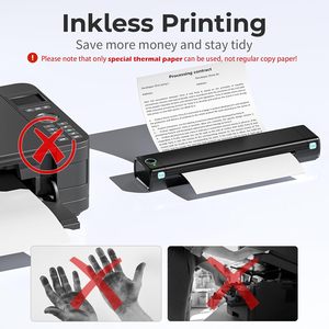 Xách tay A4 57mm 80mm mini inkless máy in không dây điện thoại di động BT kết nối ảnh tập tin Máy in nhiệt - Product Image 3