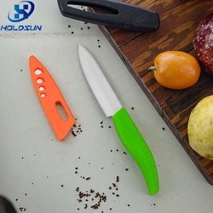 Cibo promozionale sicuro <span class=keywords><strong>4</strong></span> pollici cucina ceramica multiuso coltello con guaina e colorato manico morbido per l'uso quotidiano - Product Image 5