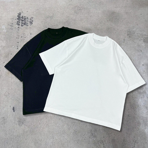 เสื้อยืดคอกลมโอเวอร์ไซส์สุดหรูสำหรับผู้ชาย เสื้อยืดทรงบ็อกซี่ไซส์ใหญ่ ผ้าคอตตอนหนานุ่ม เสื้อยืดเปล่าสำหรับผู้ชาย - Product Image 2