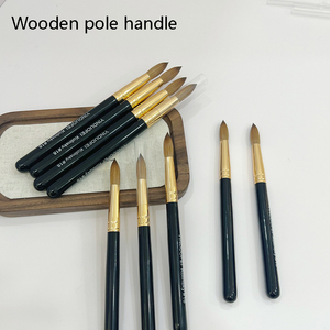 Pinceau à ongles en acrylique 100% Kolinsky, taille 18, manche en bois, logo personnalisé, pinceau professionnel pour la poudre acrylique et le nail art en salon - Product Image 3