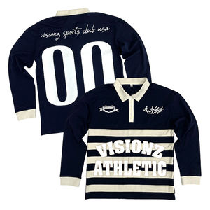 Streetwear Voetbal Poloshirt Custom Klassieke Retro Lange Mouw Voetbalshirt - Product Image 1