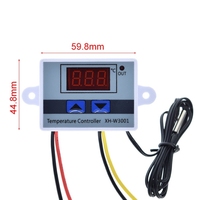 Contrôleur de température numérique XH-W3001 XH-W3002 AC110-220V 1500W, thermostat micro-ordinateur avec câble de 1 m