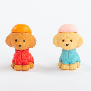 Figuras de cachorros de dibujos animados, mini perros de plástico con sombreros, trajes azules y rojos, adornos decorativos para exhibición en el hogar - Product Image 1