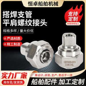 Raccord fileté interne métrique C10N 316L soudé par lapage CB/T4328-2013, épaule plate, pour tuyauterie de dérivation filetée, pour équipement maritime - Product Image 4