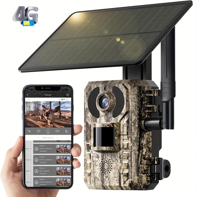 4G LTE Cellular Trail Camera With 4K Live View, 3rd Gen Cellular Trail Cameras With Live View, Solar Game Cameras