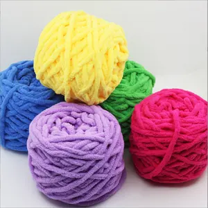 Craft Vogue Competitive Price Soft Bulky Chunky 0.6cm 100% Polyester Chenille Yarn for Knitting Blanket