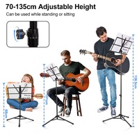 Wholesale Musical Instrument Accessories Height Adjustable Professional Aluminum Iron Music Stand with Carry Bag
