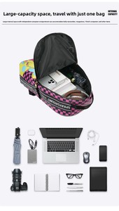 <span class=keywords><strong>Mochila</strong></span> <span class=keywords><strong>Impermeable</strong></span> de PVC con Cremallera y Estampado Personalizado, Bolsa Casual para la Escuela, para Hombres y Mujeres - Product Image 6