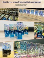 Trophée en cristal coloré créatif avec impression UV - Personnalisé - Récompenses d'employé de l'année pour les cérémonies de fin d'année - Élégant