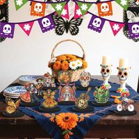 Décoration de table en bois pour Carnaval mexicain et Jour des Morts, motif couple dansant et tête de mort en sucre, pour usage intérieur, fabriqué en Chine