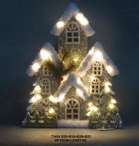Maison de village de Noël en bois, directement de l'usine, avec lumières LED pour la décoration des fêtes - Product Image 5