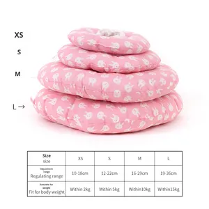 면 폴리에스터 엘리자베스 칼라 (강아지용) 솔리드 패턴, 물림 방지, 중독 방지, 친환경, 만화 스타일, 부드러운 목줄 - Product Image 2