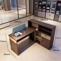 Bureau de direction moderne, grand bureau en bois pour patron avec armoire de rangement, bureau d'ordinateur pour le bureau à domicile