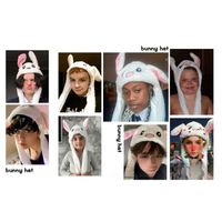 Oreilles de lapin rougeoyantes chapeau mignon oreilles mobiles casquette adulte enfants drôle Led en peluche lapin chapeaux Festival fête habiller Cosplay accessoires