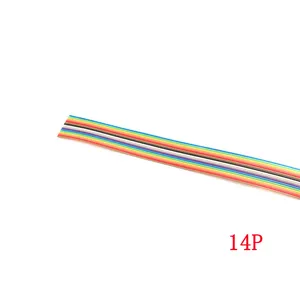 10P/14P/16P/20P/26P/34P/40P 1.27mm PITCH Color Flat Ribbon Cable Rainbow DuPont Wire for FC Dupont Connector 28AWG