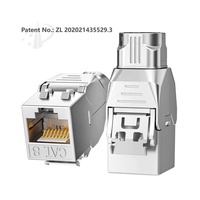 Enmene Patend Cat 6A Cat 8 PoE++ Keystone Jack Terlindung dengan Mur untuk Panel Patch dan Pelat Dinding