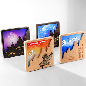 Placa de madera personalizada al por mayor, impresión UV personalizada, grabado, cristal, metal, águila, Medalla creativa, trofeo de placa de premio de nogal/<span class=keywords><strong>haya</strong></span> - Product Image 2