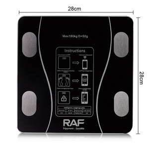 Báscula de peso de baño de grasa corporal de Venta caliente RAF <span class=keywords><strong>R</strong></span>.10034, báscula de grasa corporal Digital inteligente, báscula de salud inteligente para Fitness - Product Image 2