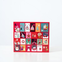 Calendrier de l'Avent en stock, 24 boîtes surprise, logo personnalisé imprimé, couvercle rabattable en carton avec plateau en plastique