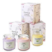 3-Farben Rosen-Osmanthus-Lavendel Gelwachs Duftkerze im Glas Aromatherapie-Kerze Romantisches Souvenir Valentinstag Geburtstagsgeschenk