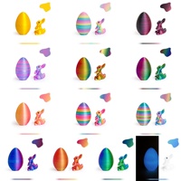 Ensemble d'œufs de Pâques imprimés en 3D avec lapin articulé à l'intérieur, œufs surprise préremplis, décorations pour paniers de Pâques, cadeaux réutilisables pour fêtes