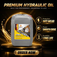 Huile Hydraulique de Qualité Export AW 46 68 ISO VG 46 Lubrifiant Anti-Usure en Fût de 200L pour Excavatrice, Chariot Élévateur, Engins de Construction