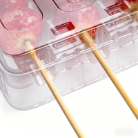 Boîtes en plastique transparentes personnalisables, sûres pour les animaux de compagnie, jetables, recyclables, pour emballages alimentaires avec couvercles, pour sucettes glacées Tanghulu et brochettes de fruits