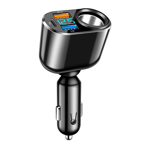 Presa accendisigari per auto 3 porte tipo C caricabatteria per auto QC3.0 PD3.0 caricabatteria <span class=keywords><strong>USB</strong></span> per auto con Display a LED ricarica rapida - Product Image 1