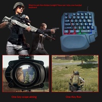 Clavier à membrane à une main avec rétroéclairage RGB, 35 touches, support pour le poignet, pour téléphone portable, ordinateur, combos clavier-souris pour jeux