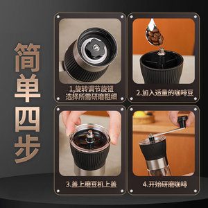 AkL Manual Coffee Grinder 304 Stainless Steel Adjustable Hand Crank For Home Use - Product Image 3