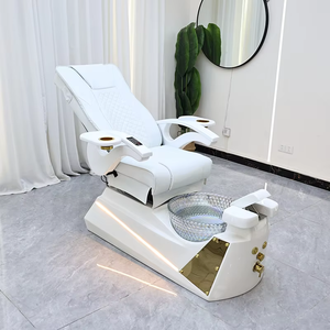 Fauteuil de pédicure blanc de luxe avec bol en cristal, mobilier professionnel pour salon de spa, station de pédicure pour salon de beauté des ongles - Product Image 2