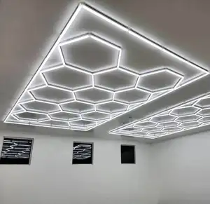 Hot Seller Auto Workshop Design Hexagonal Ceiling Light Garage Lighting Detailing LED For Car Workshop Beauty Station