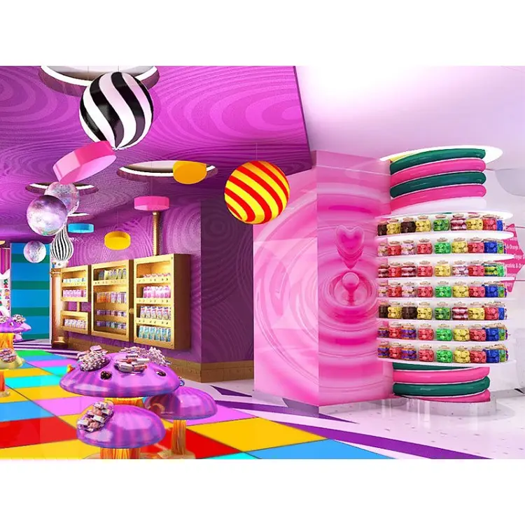 Mooie Retail Candy Winkel Interieur Met Display Meubels Te Koop Voor Zoete Kinderen