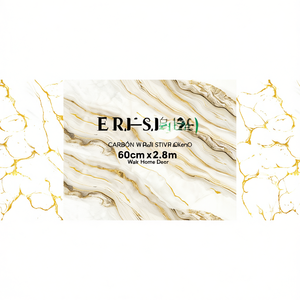 Adesivo da parete Erpsl Lk 134 60 cm x 2,8 m con motivo a venature dorate per decorazioni domestiche - Product Image 1