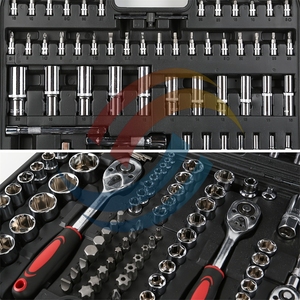 172 pièces Kit d'outils de mécanicien de réparation automobile Kit d'outils de mécanicien à domicile pour la réparation de vélos de voiture 1/2 \ "1/4 \" 3/8 \ "profondeur d'entraînement OEM Standard - Product Image 4