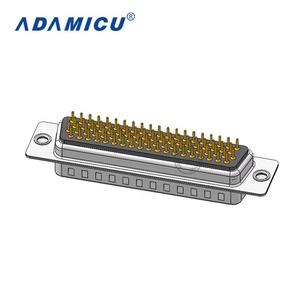 Haute densité 78 broches d sous-interface mâle dip contacts usinés droits matériau en laiton courant nominal 2A pour les connexions de fil - Product Image 3