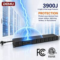 Protection contre les surtensions 3900J, 1+1U, montage en rack 19 pouces, PDU avec 14 prises US et interrupteur de surcharge 15A pour armoire de serveur réseau